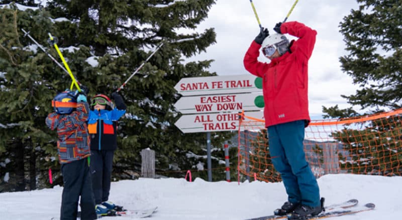 Skier on trail at Ski Santa Fe